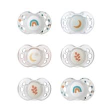 Image of Tommee Tippee Nighttime Soothers 18-36m 6 Pack Glow in The Dark Varied Colours