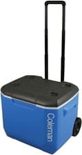 Image of Coleman Blue 60QT Tricolour Wheeled Camping Cooler
