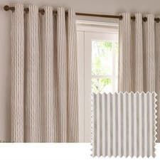 Image of Yard Hebden Striped 100% Cotton Eyelet Curtain Pair | Various Colours