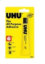 Image of Original UHU ALL PURPOSE GLUE 20ml 125ml  SIZE TUBES  STRONG CLEAR ADHESIVE