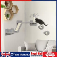 Image of Cat Climbing Frame Set Corner Wall Mounted Cat Tree, Shelves & Scratching Post