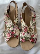 Image of Hotter Comfort Concept Jasmine Cream Floral Strappy Sandals - NEW - Size UK 6 