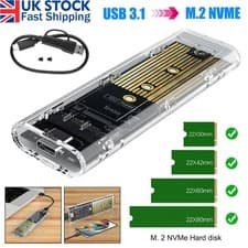 Image of New M.2 NVMe SSD to USB 3.2 Type-C Enclosure Case Converter Adapter M&B+ M Key #