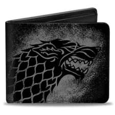 Image of Game of Thrones Stark "WInter is Coming" Licensed Vegan Leather Bi-Fold Wallet