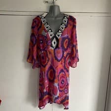 Image of M&Co Ladies Dress Size 18 Pink/ Purple BNWT RRP £38.00