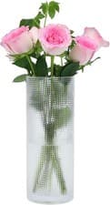 Image of Clear Glass Cylinder Vase 30cm Tall Large Modern Glass Thickened Crystal Vase f