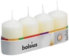 Image of Pillar Candles 2.4 x 1.6 inches Ivory Tray of 4 60/40mm
