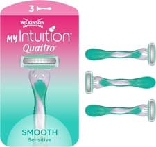Image of Wilkinson myIntuition Smooth Sensitive Quattro Razors - 3 Pack for Sensitive ...