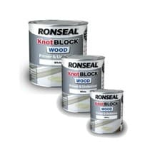 Image of Ronseal  Knot Block Wood Primer and Undercoat White  250ml  750ml  2.5L