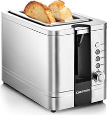 Image of Chefman 2 Slice Toaster, 7 Shade Settings, Stainless Steel, 2 Slice with Extra-W