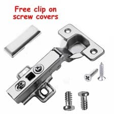 Image of Soft Close Kitchen Cupboard Cabinet Door Hinges Slow Shut Full overlay 35mm