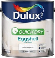 Image of Dulux Quick Dry Eggshell  Low Sheen  Pure Brilliant White 2.5L Furniture Paint