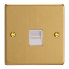 Image of Varilight XDETMW.BB Essential Brushed Brass 1 Gang Telephone Master Socket