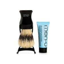 Image of men-u Barbiere Pure Bristle Shaving Brush and Stand with FREE Shave Cream