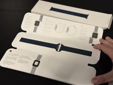 Image of Apple Leather Link Band for Watch Series 6 and SE - Baltic Blue, M/L (44mm)
