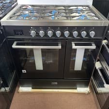 Image of 90cm Dual Fuel Range Cooker T90DDFRCB BLAC/ Steel