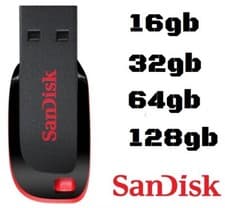 Image of SanDisk Cruzer Blade USB 16GB 32GB 64GB 128GB 2.0 Flash Drive Memory Stick