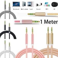 Image of UK New Aux Cable Jack To Jack 3.5mm Audio Lead Male Stereo 1m Car PC Phone Plug