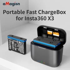 Image of For Insta360 X3 Fast Mini Charging Hub Type-C 2 Batteries Case Charger Portable