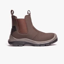 Image of Grafters M371 Mens Leather Pull-On Steel Toe Workwear Brown Safety Boots
