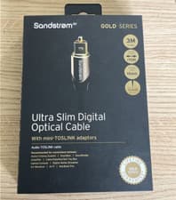 Image of Genuine SANDSTROM AV Gold Series Digital Optical Cable + MINI-TOSLINK - 3M UK