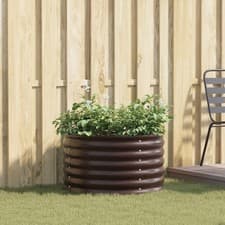 Image of Garden Raised Bed Brown 80x80x44 cm Made from Galvanised Steel vidaXL