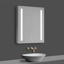 Image of LED Bathroom Mirror Cabinet With Shaver Socket Demister Dimmable 500x700mm