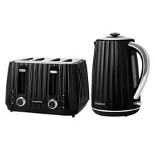 Image of Emperial Kettle and Toaster Set, 1.7L Fast Boil Kettle & 4 Slice Toaster - Black