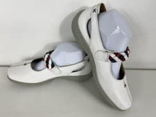 Image of Hotter Shake II EXF White Leather Mary Jane Shoes Braided Strap UK6 EU39 New