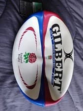 Image of GILBERT OFFICIAL REPLICA ENGLAND RUGBY BALL SIZE 4