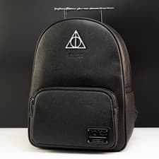 Image of Loungefly Harry Potter Deathly Hallows Elder Wand Mini Backpack - BLACK