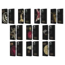 Image of HBO GAME OF THRONES HOUSE MOTTOS LEATHER BOOK CASE FOR APPLE iPHONE PHONES