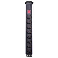 Image of 766623207157 Intellinet 19" Rackmount 8-Way Power Strip - German Type, With