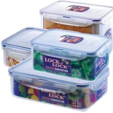 Image of Lock And Lock Clear Plastic Food Storage Container Set Cake Lunch Box Cereal
