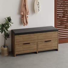 Image of Cove Shoe Storage Bench with Lift-Top Seat & Drop-Down Doors – Hallway Organiser