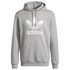Image of Adidas Mens Unisex XS Trefoil Grey Fleece Hoodie Hooded Sweatshirt BNWT 