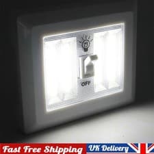 Image of Super Bright 4-COB LED Battery Powered Light Switch Portable Night Lamp No Wire.
