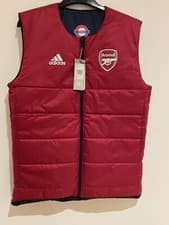 Image of Arsenal x TFL Small Reversible Gilet Padded Jacket 2021/22 Adidas Bodywarmer