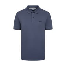 Image of Hugo Boss Polo Shirt Pallas Blue Mens Regular Fit Cotton Short Sleeve