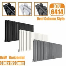 Image of Designer Oval Column Flat Panel Radiator Horizontal Vertical Central Heating Rad