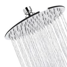 Image of Luxury Chrome 8" 200mm Round Rainfall Shower Head Fixed Rain Showerhead Overhead