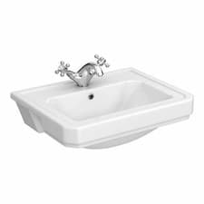 Image of Traditional Basin 1 Tap Holes 560mm x 450mm Semi Recessed Basin