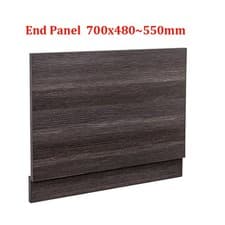 Image of Modern Bathroom Side Front End Bath Panel Adjustable Calm Grey Straight