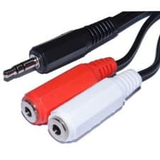 Image of 2m 3.5mm Stereo Jack Plug to Twin 3.5mm Mono Sockets Audio Cable [006059]