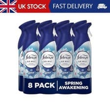Image of Febreze Air Freshener, Room & Bathroom Spray, Spring Awakening, 185ml x 8 Packs