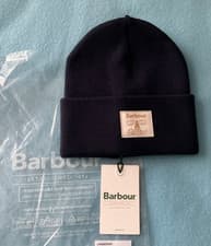 Image of BARBOUR ELLISON WOMENS BEANIE HAT - NAVY  -ONE SIZE BRAND NEW WITH TAGS