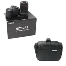 Image of Canon R5 Mirrorless Camera + RF 24-105mm f4L Lens + EF-EOS R mount adapter + Bag