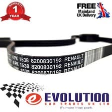 Image of Genuine 4PK1538 V-Ribbed Belt Fits Renault Clio Nissan Dacia  8200830192