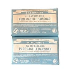 Image of Dr Bronner Organic All-One Baby Mild Pure Castile Soap Bar 140g - 2 Pack