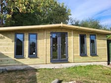 Image of WOODEN GARDEN ROOMS - SUMMERHOUSE WITH PVC WINDOWS - FITTED - BESPOKE PRICING 
